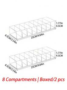 1 pieza/2 piezas Caja de almacenamiento transparente para bolsas de té, organizador de compartimentos para té/café de escritorio, caja de té de acrílico reutilizable, adecuada para bar de café, gabinete, sala de almacenamiento, encimera, oficina, cocina, caja de cosméticos, decoración de habitación, regalo para amigos, accesorio para el té de la tarde, caja de decoración navideña - transparente - Ver 14