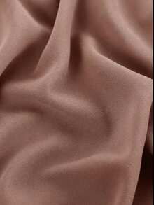 1pc Casual & Versatile Lightweight Solid Color Chiffon Scarf, Suitable For Spring And Summer - Khaki - View 4