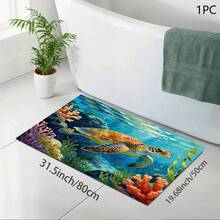 1 件装海龟印花吸水垫/沥水垫/滴水垫，适用于咖啡机、餐具 - 吸水性强的聚酯纤维桌面保护垫，带橡胶防滑垫，可用于厨房台面装饰、家庭酒吧和餐桌 - 彩色 - 查看 10