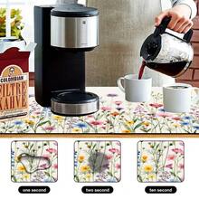 1 pieza Alfombrilla absorbente y de secado con estampado de flores silvestres coloridas, adecuada para el hogar y la cafetería, almohadilla de drenaje multiusos, regalo para el hogar, decoración de mesa - XYLSD-360 - Ver 7