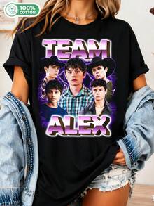 Vintage Alex Walter Shirt, Cowboy Ranch, Team Alex T-Shirt, Booktok Shirt, Teen TV Series, Retro Style T-Shirt - Black - View 6