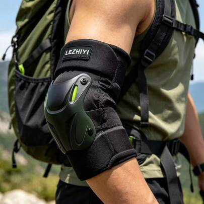 2 Pieces Of Outdoor Sports Protective Equipment, Motorcycle Knee And Elbow Pads, And Human CS Cycling Roller Skating Protective Equipment Set, Suitable For Cycling, Mountaineering, Rock Climbing, Skiing, Skating, Indoor Sports, And Various Tactical Competitions