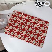 1pc Red Cherry & Daisy Print 360° Rotatable Protective Tablet Case ,Multi-Angle Magnetic Stand Cover With Auto Sleep/Wake Function, Compatible With IPad PRO/AIR, Compatible With SAMSUNG,Compatible With XIAOMI Pad 5/6/7,Compatible With Huawei Matepad - Multicolor - View 2