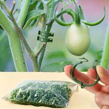 200pcs Multi-Purpose Plant Clips, Tomato Clips, For Climbing Plants, Plastic Grid Plant Support Clips, Suitable For Garden, Reusable Clips For Supporting Grape, Tomato Vines And Vegetable Plants, Keeping Plants Upright And Healthier - Dark Green - View 1