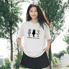 New Summer Short-Sleeved Cotton Printed Top, Stylish And Relaxed T-Shirt - White - View 2