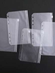 1pc A5/A6 Transparent PVC Zipper Binder Pocket, Durable & Waterproof, 6-Ring Design, Convenient For Organizing Documents, Photos, Cash | Suitable For Home, Office, Travel Loose-Leaf Notebook Storage Bag, Can Store Stationery, Receipts, School Supplies, Back To School Season. (Available In A5/A6 Size) - Zipper Bag - View 10