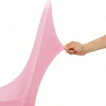 1pc Pink Chair Cover, Elastic Polyester Chair Cover, Suitable For Wedding Party Banquet, Chair Cover With Pleated Design - Multicolor - View 6