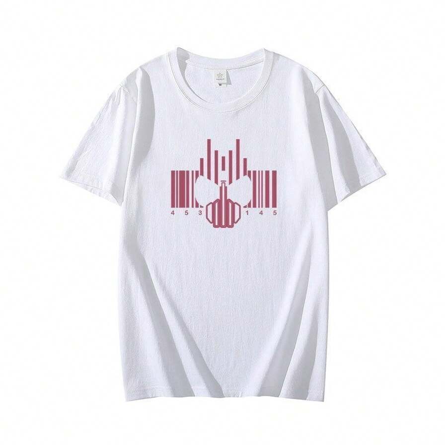 Short-Sleeved T-Shirt With Masked Decade Print, Anime Decade Build, Summer 2D Cosplay For Anime Conventions. - 白色 - 查看 1