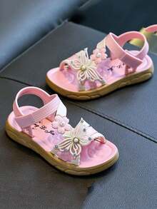 Girls' Summer New Fashion Versatile Stylish Princess Sandals, Beach Sandals For Small, Medium, Large Children, Students - Pink - View 3