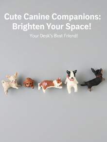 1-5pcs Cute Puppy Desktop Computer Decor, Vivid Posture, Exquisite & Compact, Resin Material, Can Decorate Monitor, Office Desk, Fish Tank, Also A Special Gift - Multicolor - View 8