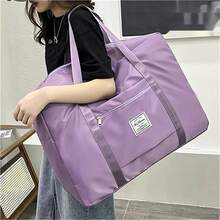 Large Capacity Foldable Travel Bag For Men And Women, Waterproof Handbag, Lightweight Storage Bag, Shoulder Bag For Gym And Yoga, Multipurpose Storage Bag, Portable For Business And Leisure Travel. - 灰色 - 查看 3