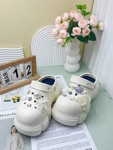 Women's EVA Non-Slip Soft Thick Sole Sandals, Suitable For Vacations, Casual Gatherings, And All Indoor And Outdoor Occasions, Providing You With A Stylish And Comfortable Wearing Experience. High Quality Women's Sandals With Accessories - White - View 7