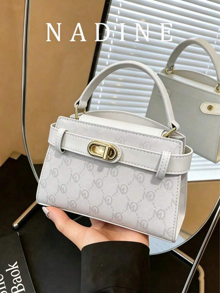 Bolso de mano casual versátil y de color contrastante de moda para mujeres