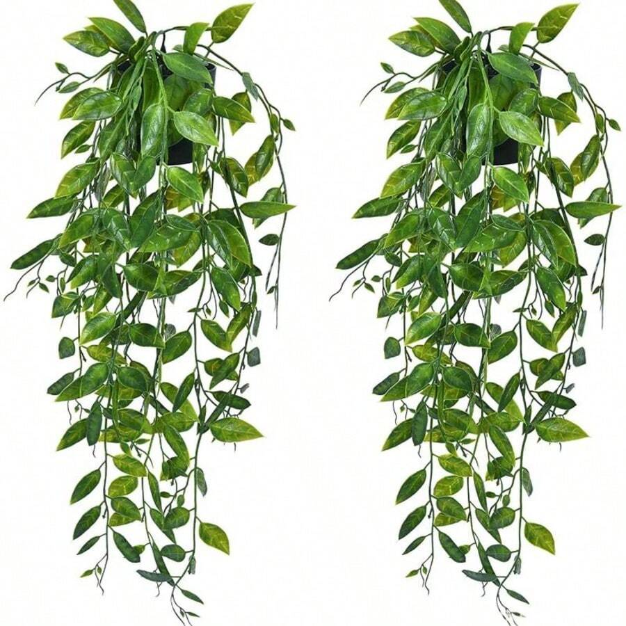 Artificial Plants, Hanging Potted Plants, Wall Hanging Shelves Decor, Suitable For Indoor, Outdoor, Living Room Shelf Decor, Home Decor, Room Decor, Garden Decoration, Wall Decoration - Pea Pods - View 1