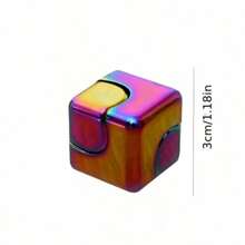 1/4PCS High-Quality Metal Rotating Magic Cube - Silent Mechanism, 3-In-1 Entertainment Design, Fully Enclosed Desktop Toy, Can Be Used For Fine Motor Skill Training, Concentration, And Relaxation. - Multicolor - View 8