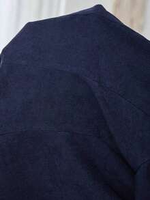 Blazer casual de mujer de unicolor, cuello de solapa, manga larga, un botón, otoño - Azul 2 - Ver 4