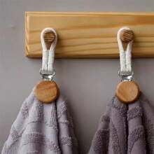 1Pc/2/3Pcs Stainless Steel Towel Clips, Multi-Functional Bathroom Hooks With Rope, Suitable For Towels And Face Cloths, Home Bathroom Storage Accessories - Multicolor - View 4