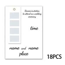 Tarjeta de invitación de boda personalizada, texto personalizado, foto, información de ubicación, marcador de libros con foto, encuadernación con anillo de metal, decoración con cinta, invitación de boda - Conjuntos - Ver 9
