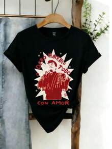 Casual T-shirtCamiseta de Juan Gabriel: Debo hacerlo todo con amor| Un tributo a la leyenda de la música mexicana, prenda unisex ideal para fans y regalo con alma100% CottonDurable - Negro - Ver 1