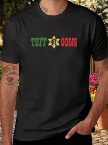 Camiseta de música reggae con logo de gong resistente, corte clásico, tejido premium suave y cómodo, para todas las estaciones, cuello redondo, adecuada para ocasiones casuales y deportivas, unisex, coleccionable - Negro - Ver 7