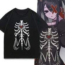 La streamer virtual depende en gran medida del mismo estilo de camisetas 2D de manga corta para hombres y mujeres para cosplay. - Blanco - Ver 2