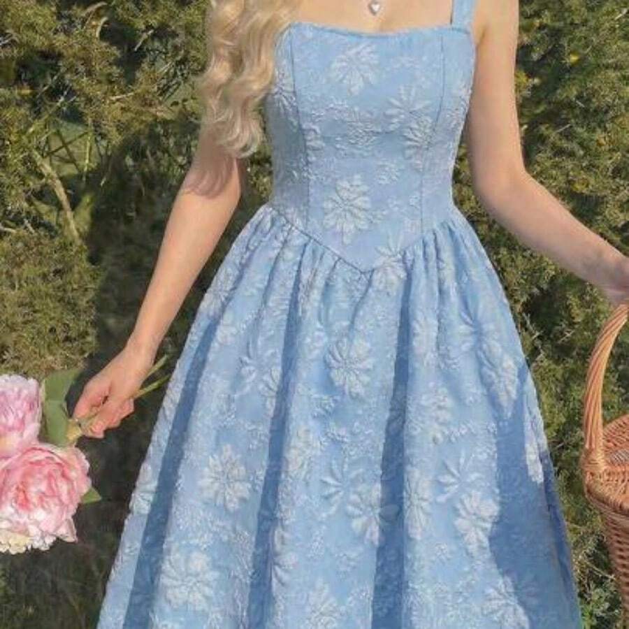 MOD Red Vintage Palace Style Jacquard Women's Dress Summer Women Dresses Brides Maid Dresses Back To School Clothes,Summer Dresses For Women - Celeste - Ver 1