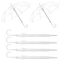 1/6pcs Transparent Umbrella, Sturdy Iron Frame And Handle, 8-Rib Structure, Suitable For Weddings, Outdoor Events, Bachelor Parties, Bridal Photography, Etc. - Multicolor - View 14