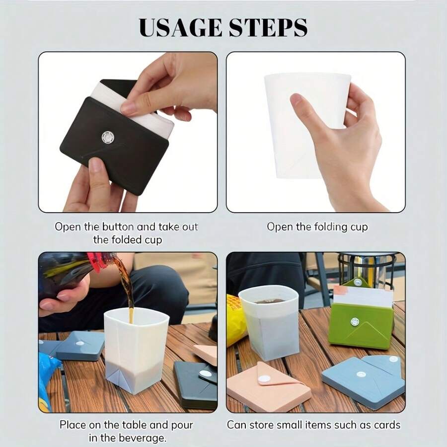 1pc Silicone Collapsible Water Bottle, Outdoor Camping Mug, Juice, Beer, Beverage Mug, Portable Travel Mug - 黑色 - 查看 1