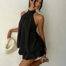 Women's Elegant Red Valentine's Day Halter Tie Mini Dress Red Beach Dress,Valentine's Day - Blanco - Ver 9