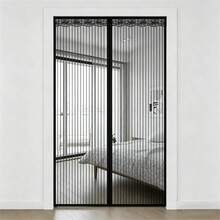 Puerta Mosquitera Autoadhesiva Magnética, Fácil Instalación Sin Perforar, Ventilada y Transparente, para Puertas de 90/100cm x 210cm, 3 Colores Disponibles - Negro - Ver 2