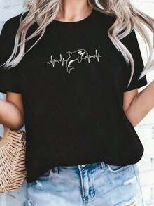 Cool Orca Design T-Shirt For Men, Women And Kids - 黑色 - 查看 3
