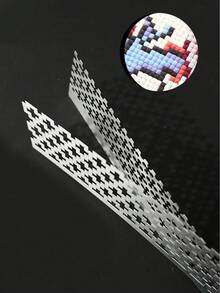 [1/2 Piezas] Regla para pintura de diamantes - Flor de ciruelo y diamante cuadrado, material de metal resistente, antioxidante, con orificios para alineación rápida, eficiente para principiantes y artesanos en pintura de diamantes - regla de acero - Ver 4
