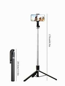 Gậy selfie kiêm chân máy 170cm có đèn chiếu sáng, điều khiển từ xa Bluetooth, giá đỡ điện thoại 3 trong 1 có thể kéo dài dành cho livestream và vlog. - Phần B - Xem 10