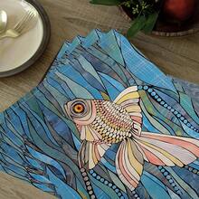 1pc/4pcs/6pcs Printed Linen Placemats, Suitable For Dining Table, All Season Decor, Modern Washable Table Mats, Home Decor, Coasters, Kitchen Dining Mats, Indoor Outdoor Party Decoration, Ideal Gift - Multicolor - View 7