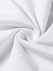 Camiseta manga corta cuello redondo 100% algodón, estampado trendy, tejido ligero y ventilado, estilo moda casual, apta para vida diaria, salidas informales y citas en primavera, verano y otoño - Blanco - Ver 5