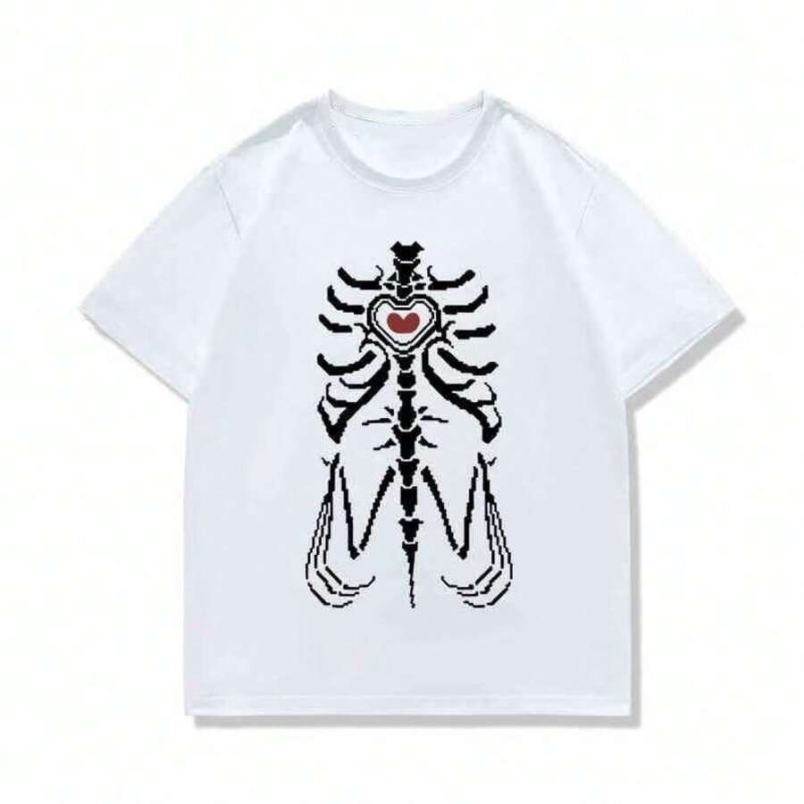 La streamer virtual depende en gran medida del mismo estilo de camisetas 2D de manga corta para hombres y mujeres para cosplay. - Blanco - Ver 1