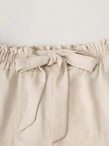 Conjunto de top de tirantes básico y pantalones de unicolor para mujeres, adecuado para uso diario - Albaricoque - Ver 5