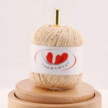 50g/PC 2mm Sequin & Bead Cotton Yarn DIY Knitted Decoration Rope Hand Crochet Knitting Embroidery Thread - A - View 10
