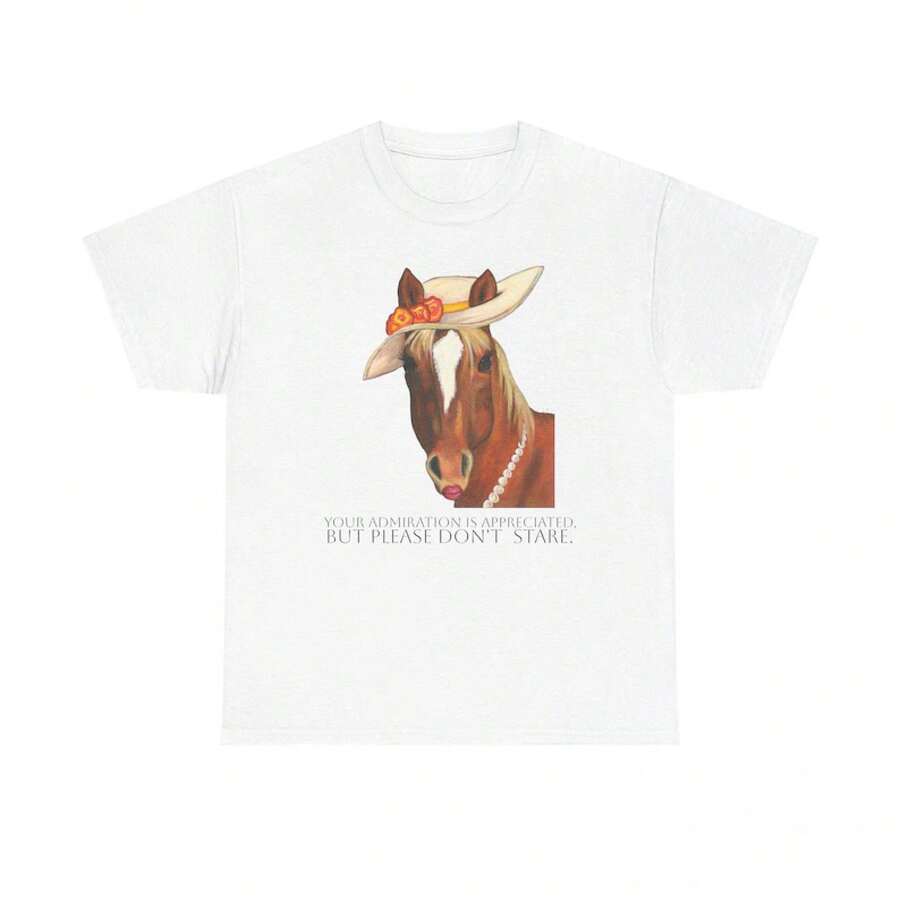 Camiseta Ecuestre Horse Lady Winnifred - Camiseta de moda, casual, versátil y cómoda de algodón. - Blanco - Ver 1
