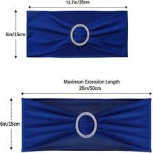 10pcs Elastic Chair Bows Ties With Round Buckle Sliders, Decorative Chair Back Ribbons For Wedding Party - Multicolor - View 6