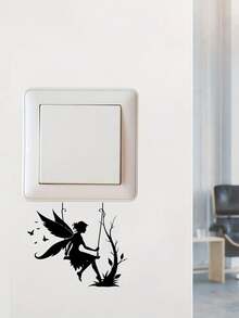 4pcs Fairy Graphic Switch Stickers, Decorative Bathroom Bedroom Living Room Switch Stickers, Removable PVC Light Switch Stickers, Self-Adhesive Wall Stickers, Home Decor - one-size - View 5