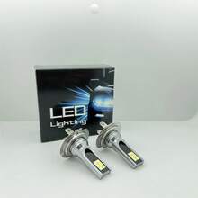 2 bóng đèn LED H7, đèn sương mù/đèn chạy ban ngày độ sáng cao cho ô tô, 12V 24V, ánh sáng trắng 6000K, không bao gồm pin. - 12SMD - Xem 10