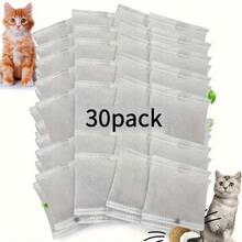 30pcs Natural Activated Charcoal Deodorizer Pads, Suitable For Cat Litter Box, Odor Control Replacement Filter, Ideal For Automatic Litter Box, Absorbs Unpleasant Odors - None - View 1