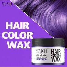 Cera para teñir el cabello, cera temporal para teñir el cabello, fácil de lavar, DIY, barro teñido, pintura de larga duración, crema para colorear, tinte para el cabello de colores - Morado - Ver 2