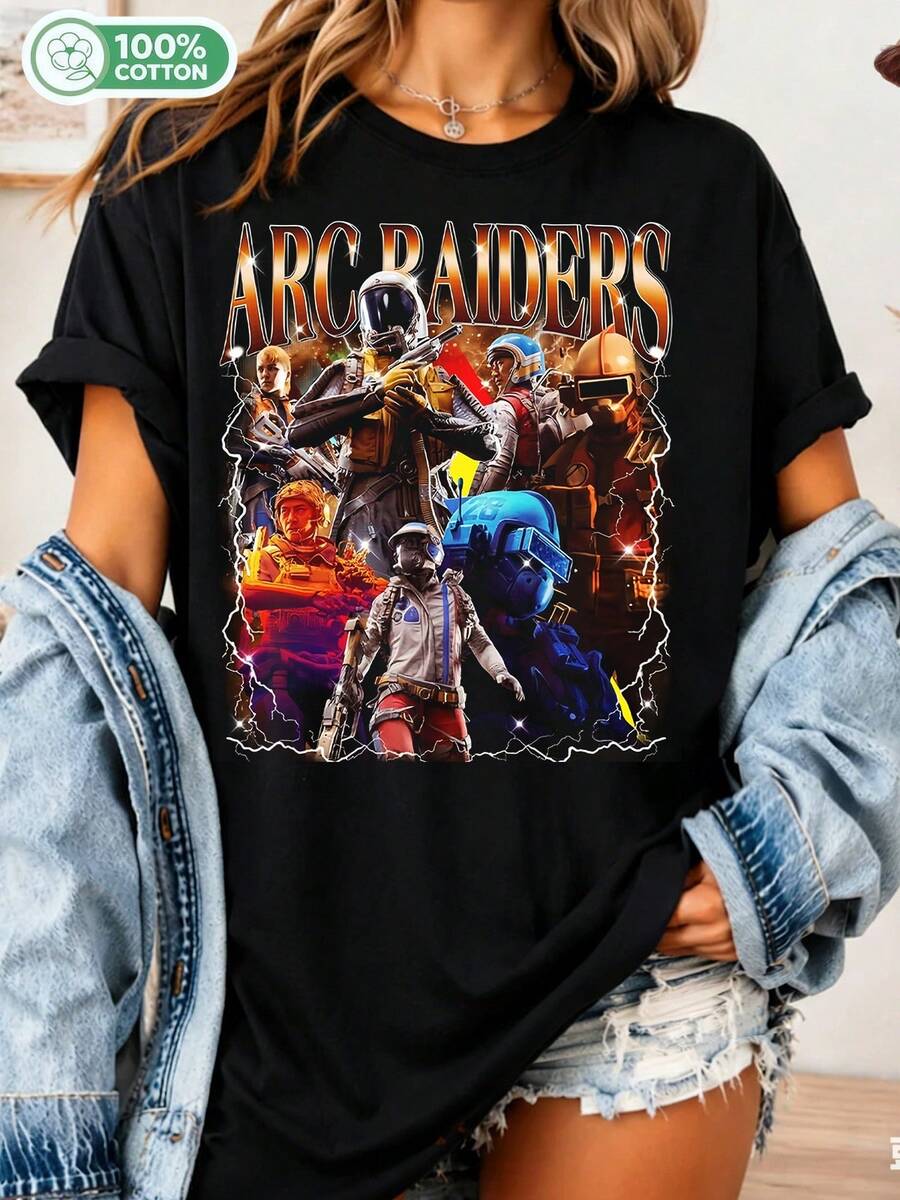 ARC Gaming T-Shirt, Retro Arcade T-Shirt, Vintage Counterfeit ARC T-Shirt, Fun Gift For Video Game Fans - Black - View 1