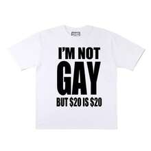 IM NOT GAY Camiseta de manga corta para hombre y mujer, con un chiste en inglés, divertida, estilo americano, talla grande,  de verano, efecto adelgazante, de nicho, casual. - Blanco - Ver 1