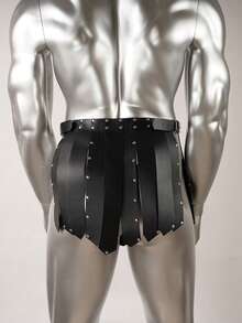 PU Leather Waist Belt Gladiator Skirt Harness, Rivet Pointed Warrior Strap Double Back Buckle Adjustable For Gothic Punk Halloween Cosplay - Black - View 9