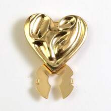 2pcs Unisex Gold Silver Two-Tone Heart-Shaped Button Covers, Vintage Embossed Metal Shirt Cuff Decor, No-Sew Detachable Snap Fastener For Blouse, Sweater, Coat, Elegant Clothing Accessories - Heart-shaped - View 4