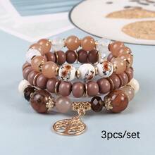 1 Set Of 3 Pieces Of New Summer Bohemian Style Beaded Bracelets, Fresh And Artistic, Multi-Color, Adjustable, Personalized Travel Tree Of Life Bracelets - Nhiều màu - Xem 15