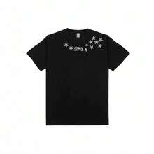 Camiseta retro de moda para hombre, de cuello redondo y versátil, estilo casual de verano, corte holgado, moderna y de algodón puro de manga corta. 439E - 200 g de algodón puro - negro - Ver 5